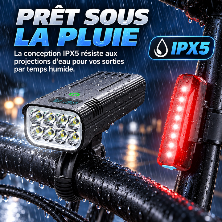 Feu arrière vélo LED rechargeable USB pour sécurité, montage facile, visibilité accrue pour cyclistes nocturnes.