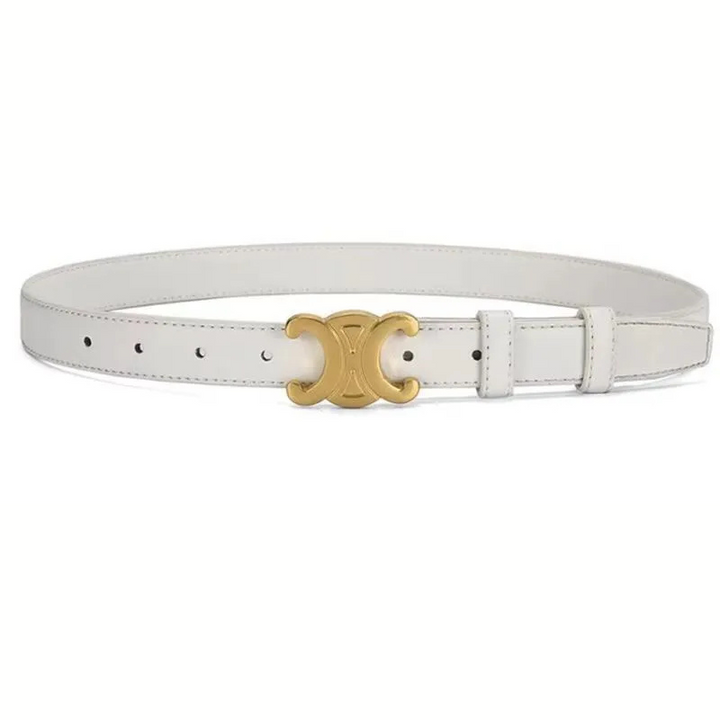 Ceinture femme noire, accessoire mode essentiel. Style élégant et polyvalent avec boucle dorée.