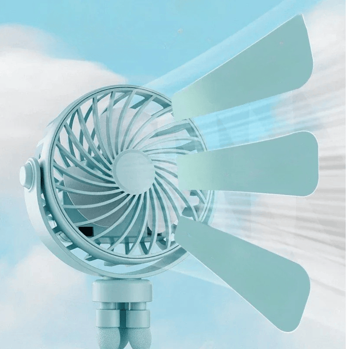 Accessoire été essentiel : ventilateur USB portable flexible. Offre une brise rafraîchissante silencieuse en voyage.