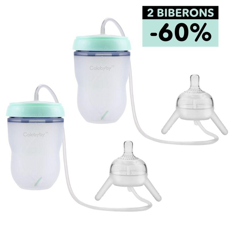 Biberon anti-colique en silicone doux de qualité alimentaire pour bébé, garantissant sécurité et confort.