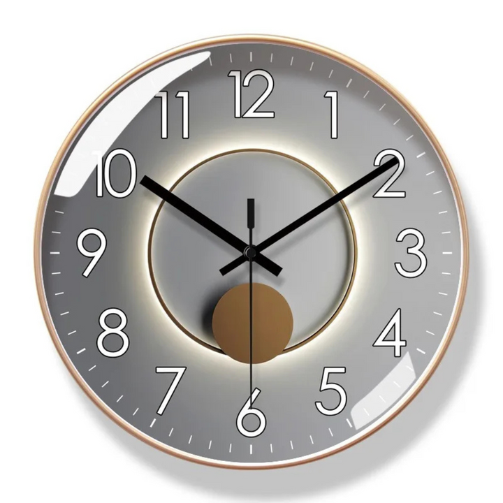 Horloge murale design sophistiquée, silencieuse. Apporte une touche moderne et élégante à votre décoration.