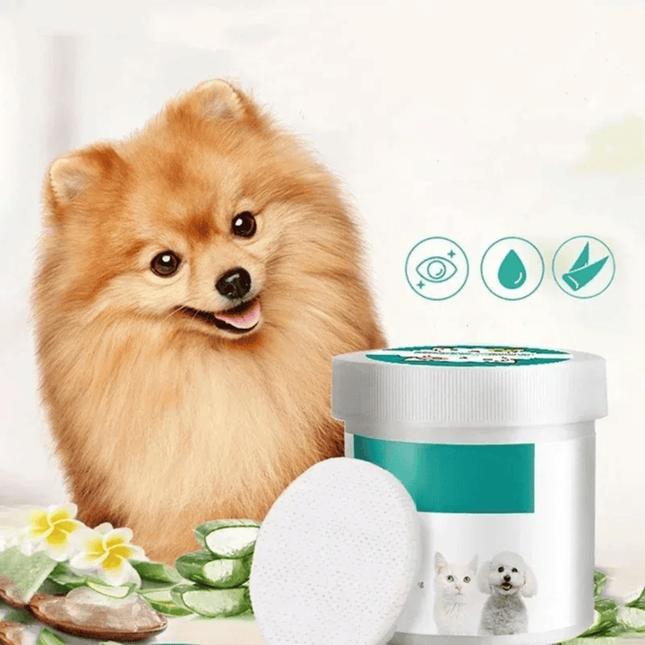 Lingettes pratiques pour l'hygiène oculaire des chiens et chats. Formule douce, idéales pour un nettoyage quotidien des yeux.