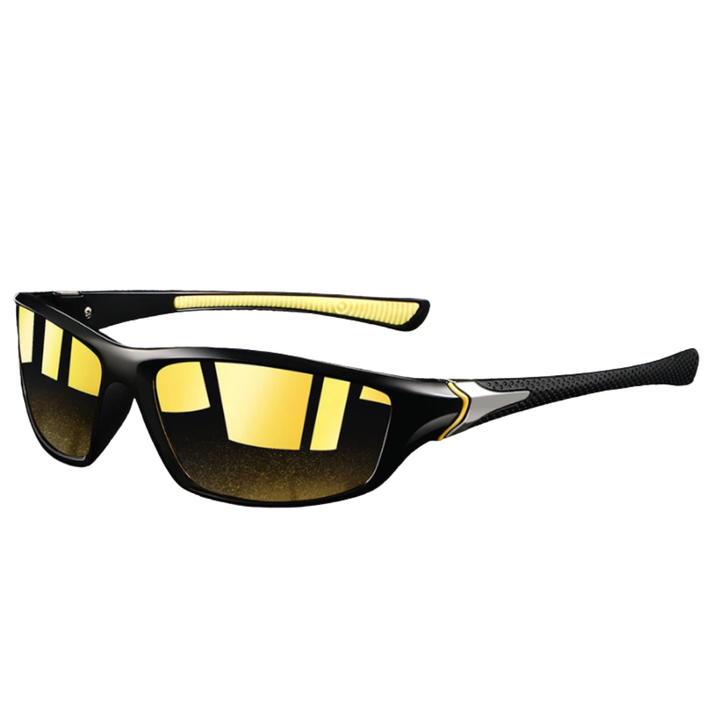 Lunettes soleil polarisées pour hommes, protection UV400, anti-éblouissement. Monture métal légère et confort visuel.