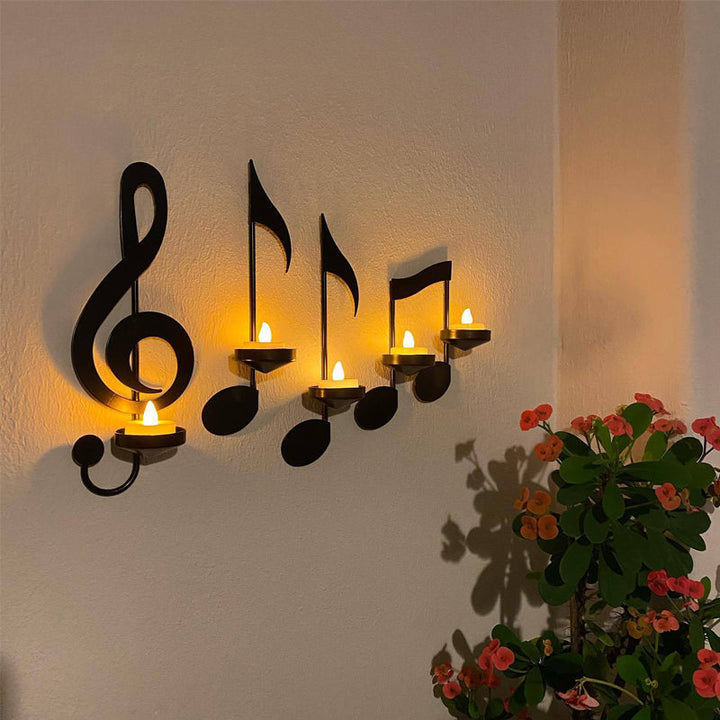 Lampe murale LED design note de musique, éclairage décoratif moderne pour salon ou chambre.