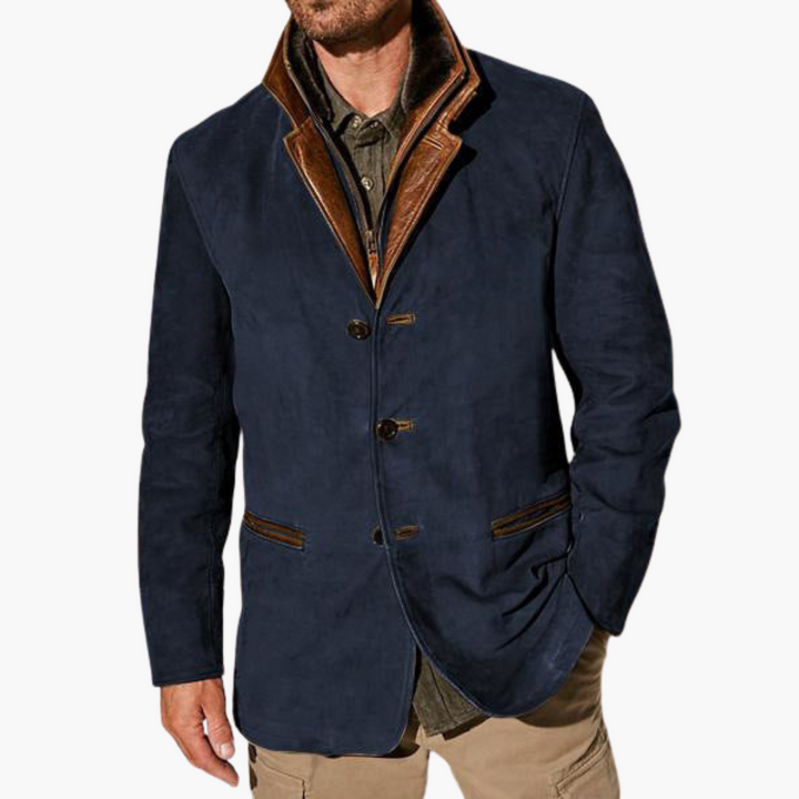 Veste homme style blazer, chic et polyvalente, pour une élégance décontractée en toute occasion.