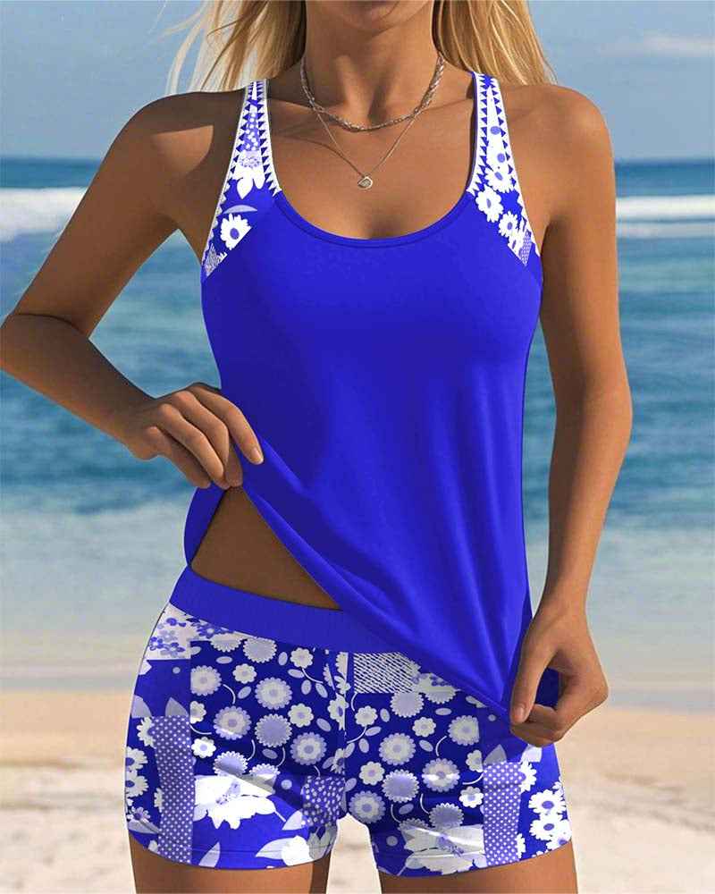 Ensemble maillot de bain femme tendance, deux pièces confortable et stylé, parfait pour la plage d'été.