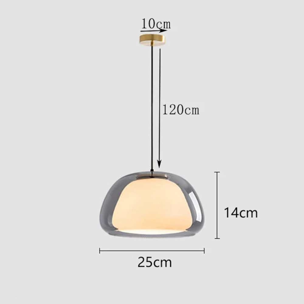 Lustre moderne en verre pour cuisine, dôme ajustable, compatible ampoule E27.