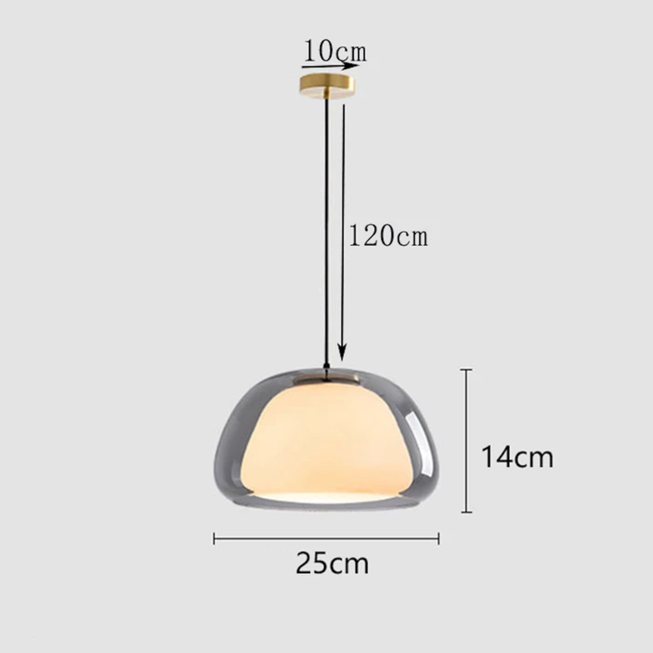 Lustre moderne en verre pour cuisine, dôme ajustable, compatible ampoule E27.