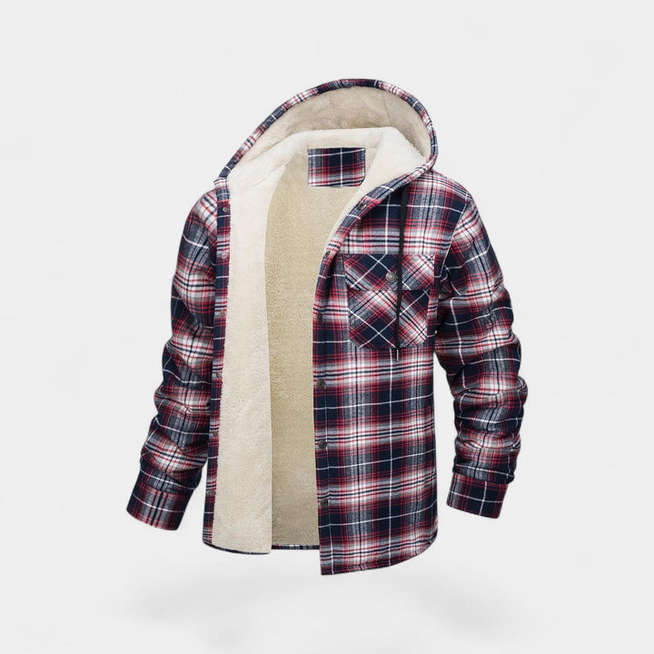 Veste décontractée homme à capuche et carreaux, un incontournable mode pour affronter l'automne et l'hiver.