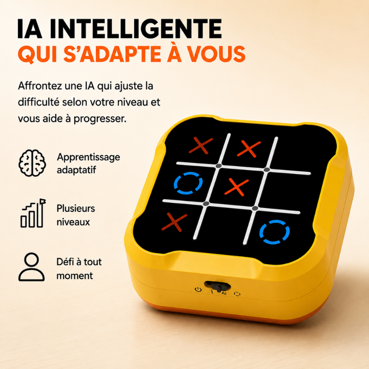 Jeu de Morpion BOLT portable, éducatif. Développe logique et stratégie pour enfants et adultes.