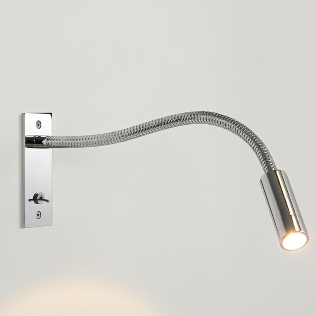 Lampe de lecture murale LED design minimaliste, éclairage de chambre.