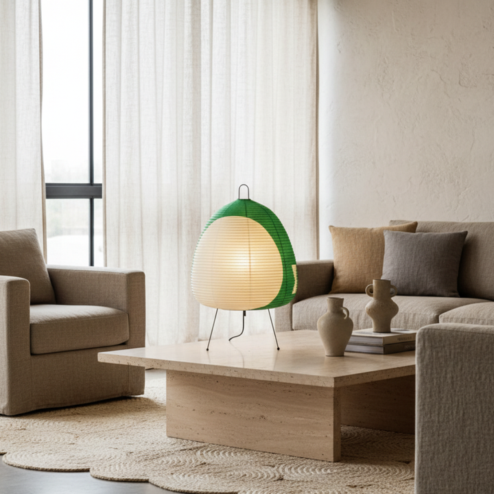 Lampe de sol artisanale, papier de riz, crée une ambiance zen, luminaire Japandi.