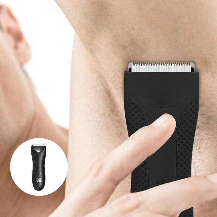 Tondeuse intime homme HydroTrim, lames céramique pour rasage précis et sécurisé du corps.