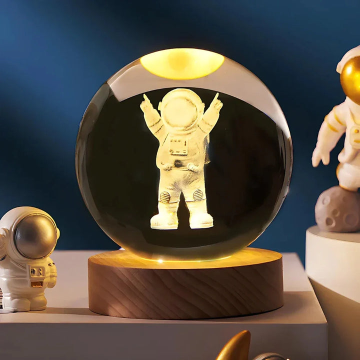 Lampe en cristal LED, décoration chic et moderne, parfaite pour une chambre cosy.
