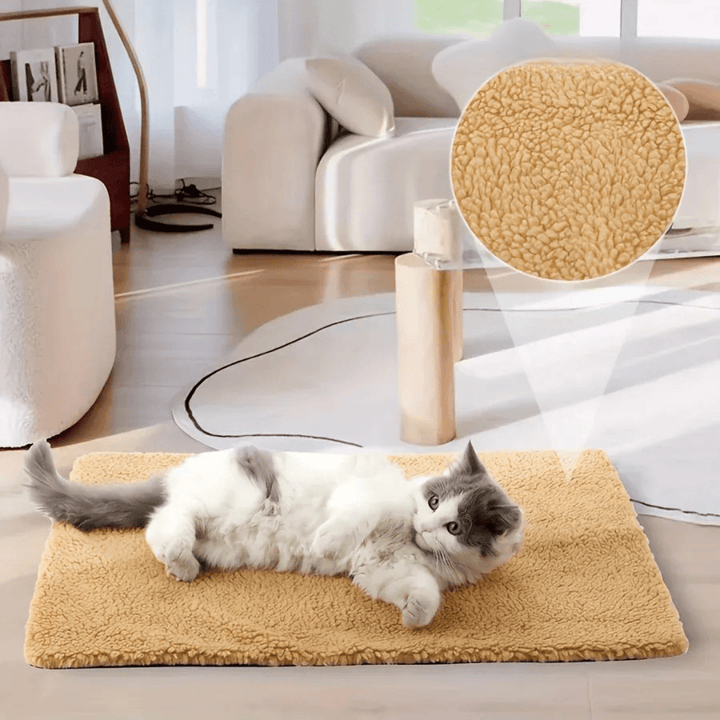 Tapis thermique doux pour chien et chat, procurant une chaleur sans électricité pour un confort optimal.