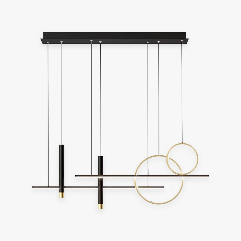 Lampe suspendue LED LumoSphere noire, design moderne pour salon. Éclairage intérieur élégant et fonctionnel.