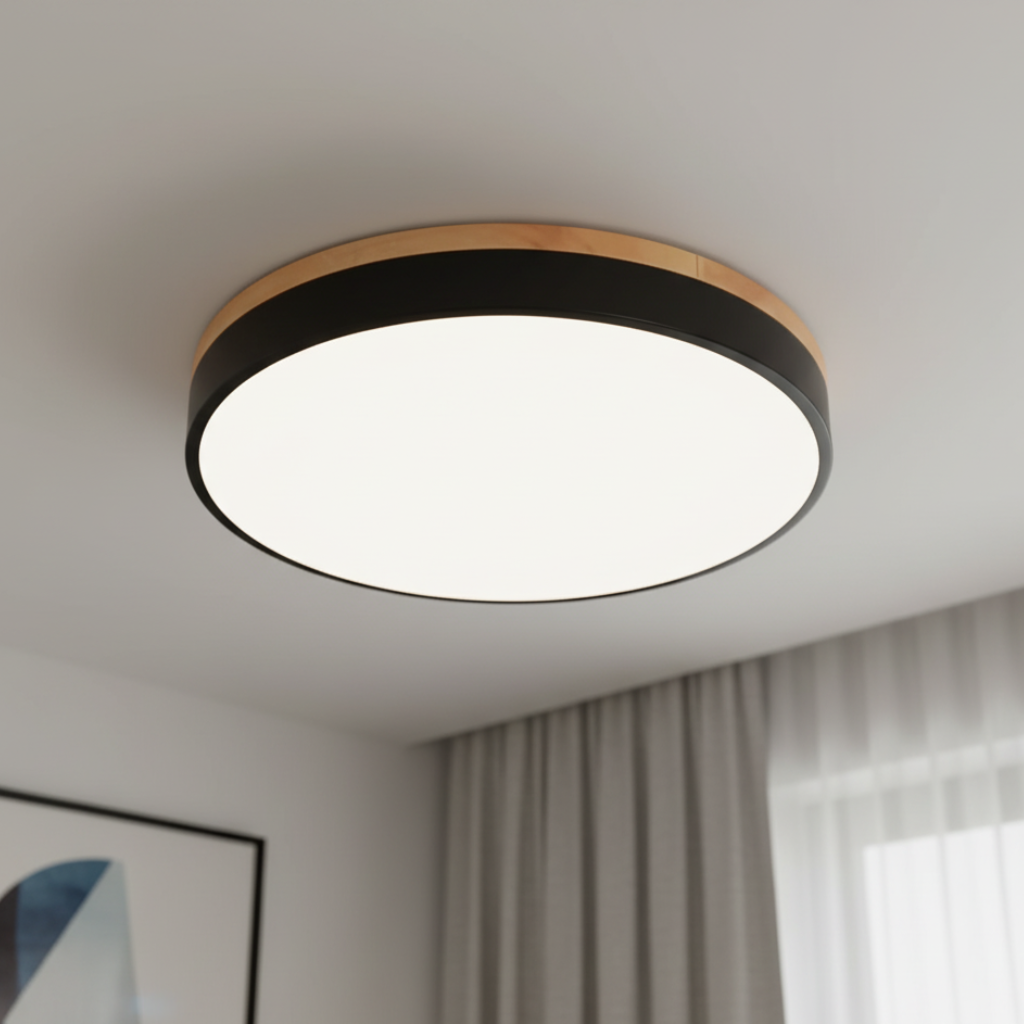 Plafonnier LED encastré Horizon, design moderne ultra-mince pour éclairage intérieur style nordique.