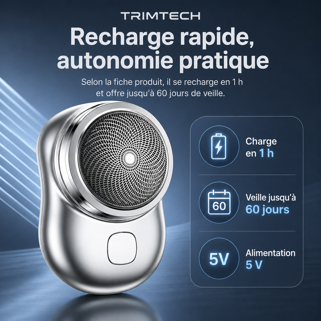 Mini-rasoir électrique sans fil rechargeable USB, parfait pour le grooming des hommes en déplacement.