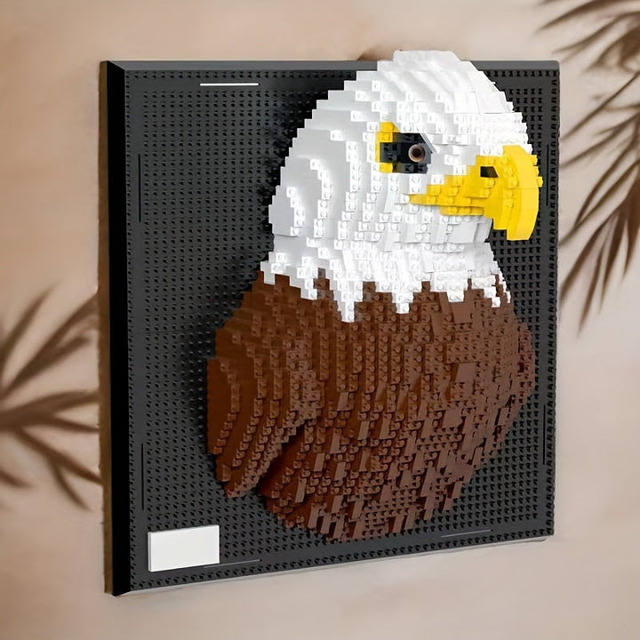 Décoration 3D requin et aigle. Kit de construction pour art mural moderne, cadeau original.