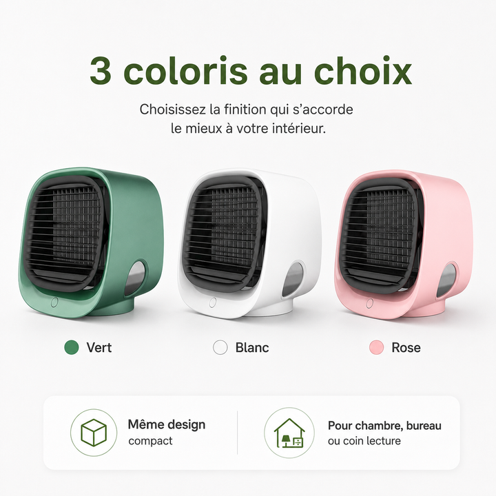 Accessoire bureau compact: ventilateur rechargeable pour une fraîcheur optimale en été.