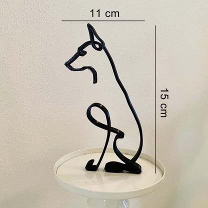 Minimalistisk Metall Hund Skulptur - Dekoration