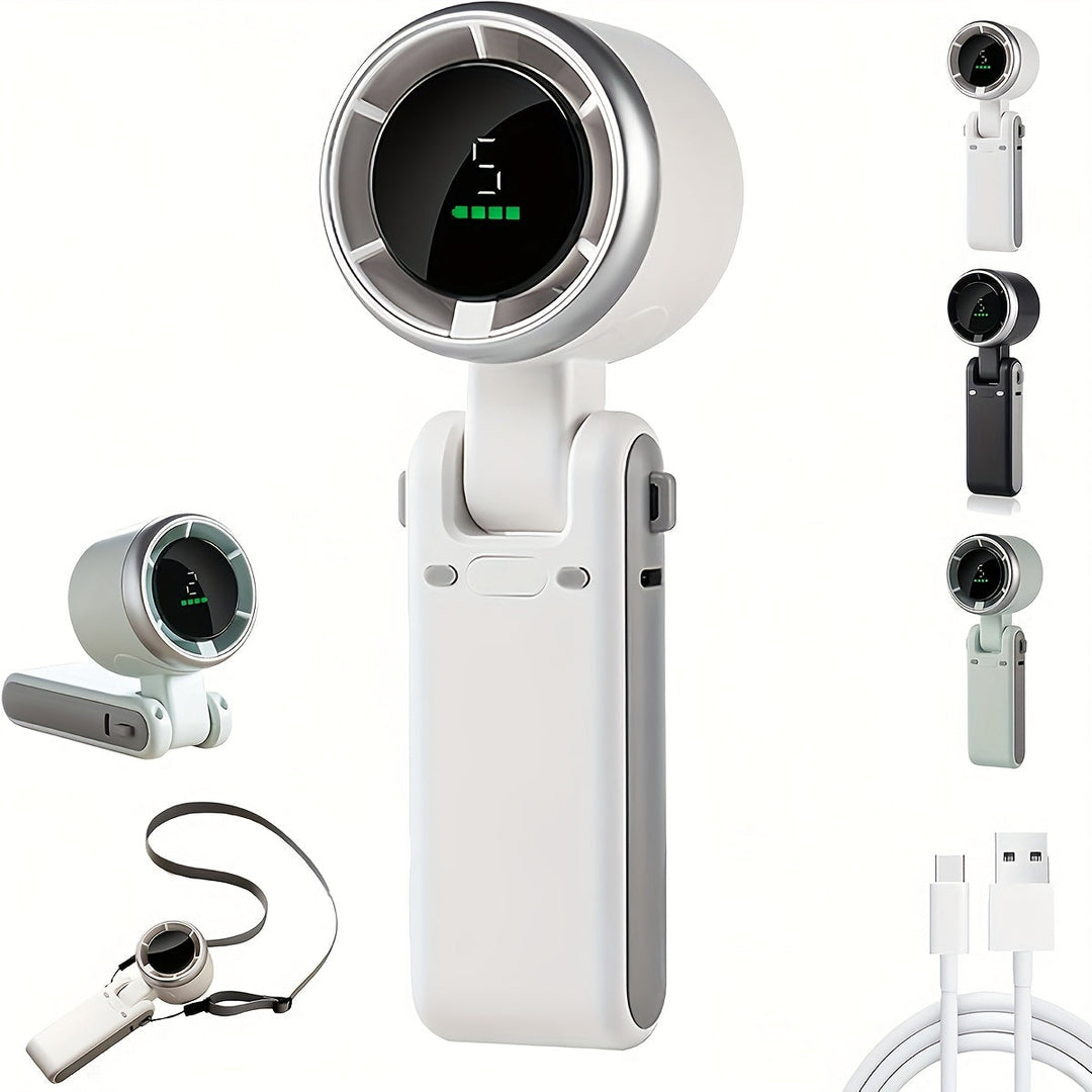 Ventilateur portable turbo compact USB unisexe, 5 vitesses, idéal pour l'été et les voyages.