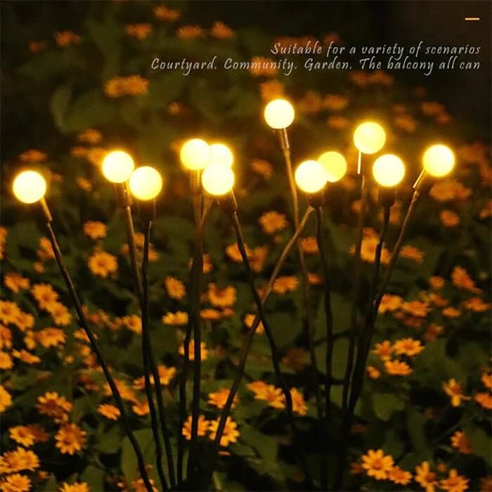 Éclairage jardin LED solaire ambiance magique papillon, idéal pour fêtes.