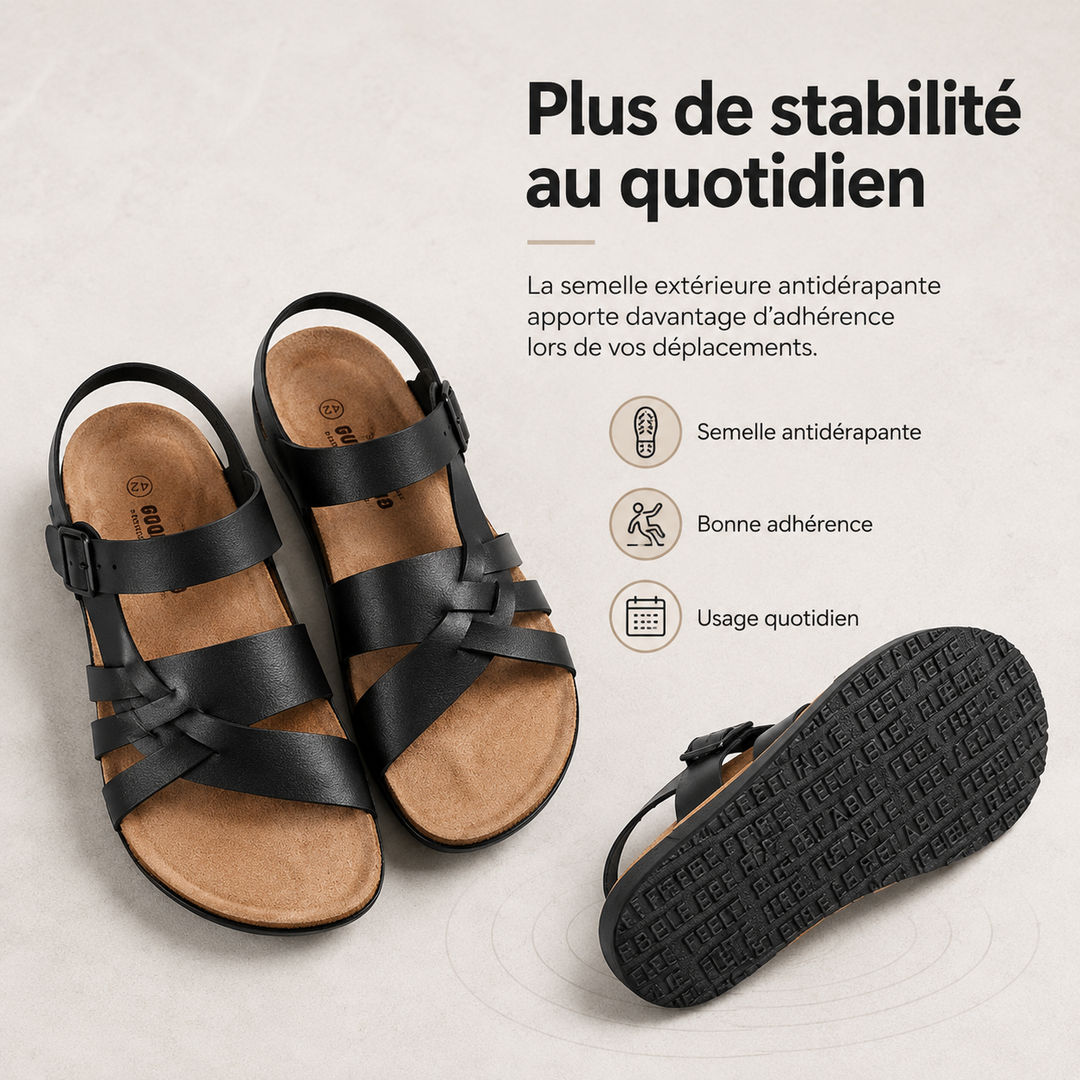 Sandales femme Noa, orthopédiques, avec semelle confortable et design réglable pour l'été.