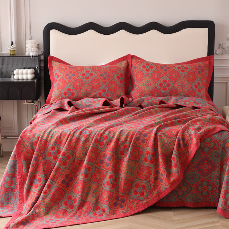 Tissu en coton de qualité pour cette couette réversible mandala, offrant douceur et durabilité à votre literie.
