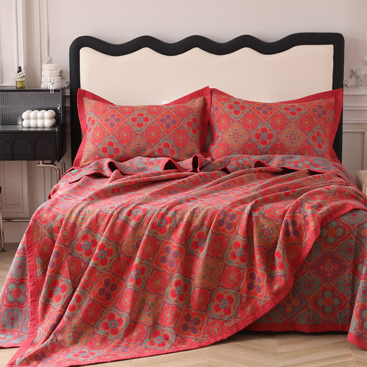 Tissu en coton de qualité pour cette couette réversible mandala, offrant douceur et durabilité à votre literie.