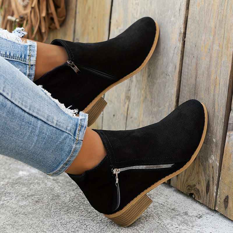 Chaussures bottines femmes, polyvalentes et stylées, fermeture éclair, soutien plantaire.