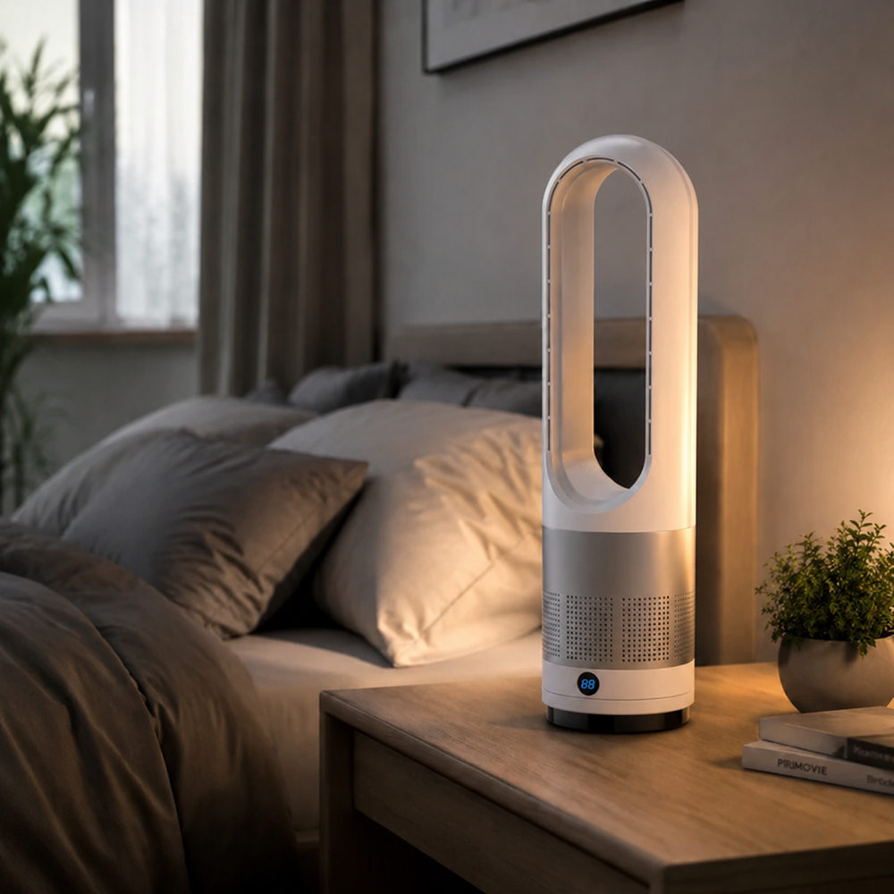Appareil de refroidissement 3-en-1 sans lame, ventilateur, purificateur d'air frais pour la maison.