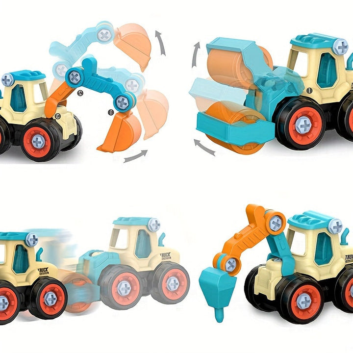Kit construction camion créatif et éducatif en plastique pour enfant, idéal pour le bricolage et l'apprentissage.