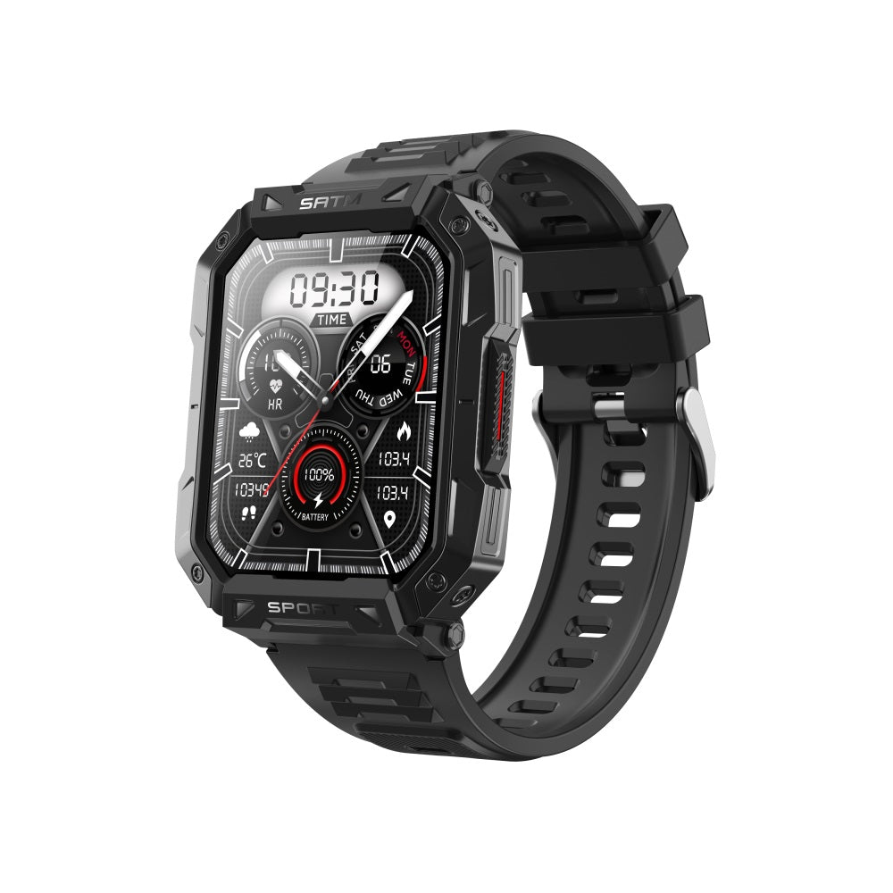 Montre connectée étanche, suivi glycémie, tension, FC, SpO2, moniteur sommeil, idéale pour le sport.