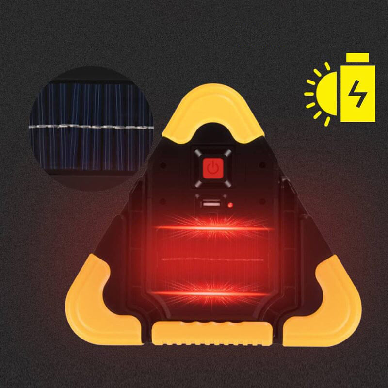 Kit de visibilité routière: feu détresse triangulaire LED, éclairage puissant pour situations urgentes.