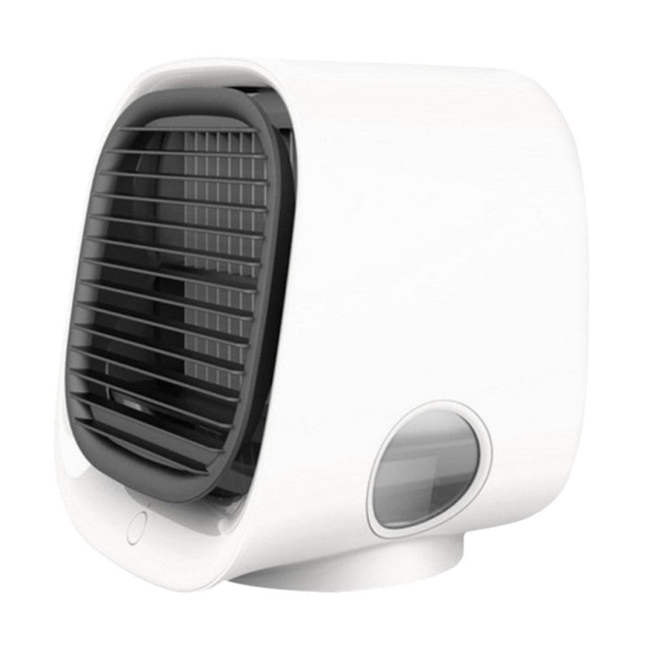 Mini ventilateur portable et rechargeable, idéal pour le bureau ou la maison en été.