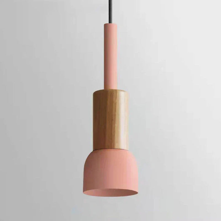 Suspension contemporaine, macaron jaune, éclairage doux pour bureau.