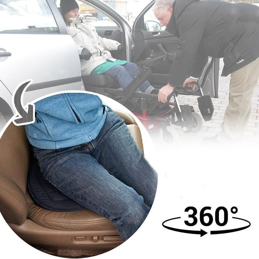 Coussin rotatif antidérapant 360° pour siège voiture ou bureau. Stabilité et confort lombaire.
