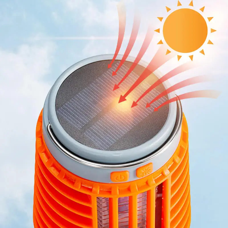 Lampe solaire anti-moustique portable pour camping, pique-niques et soirées d'été en toute tranquillité.