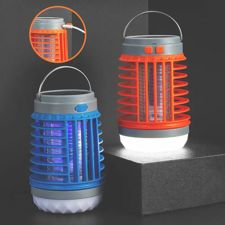 Lampe solaire anti-moustique et répulsif naturel, parfait pour les soirées d'été en extérieur.
