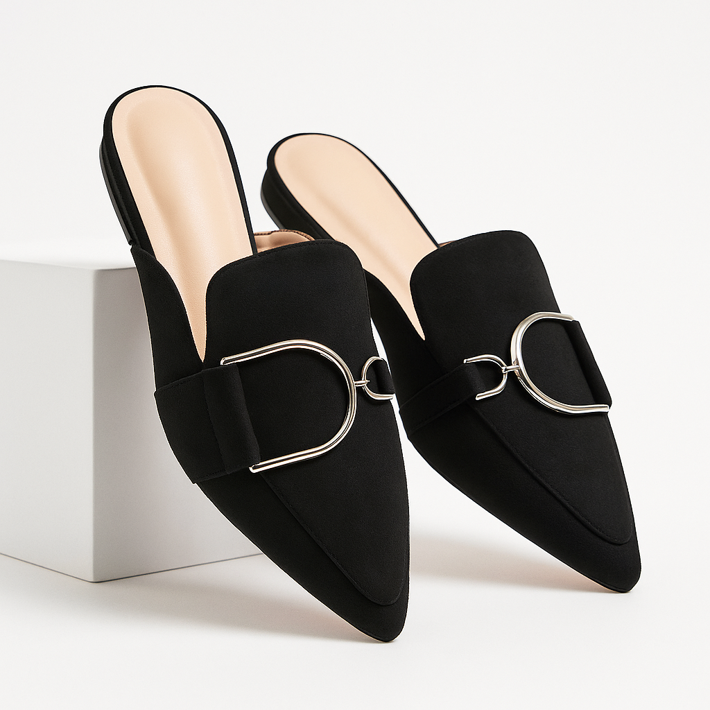 Chaussures mules Noruega femme, tendance, bout pointu, talon, pour un look chic et élégant.