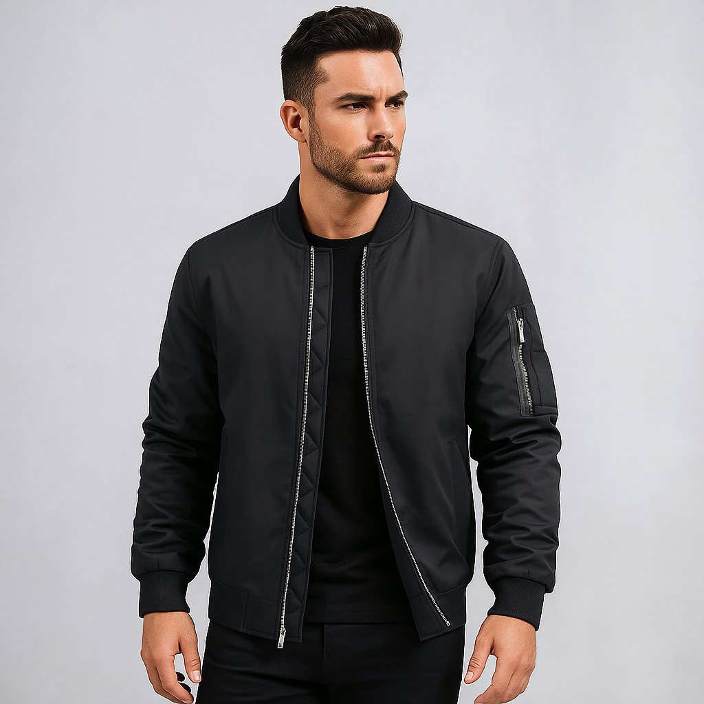Blouson bombardier élégant pour homme, vêtement d'hiver chaud et confortable, style classique pour le froid.