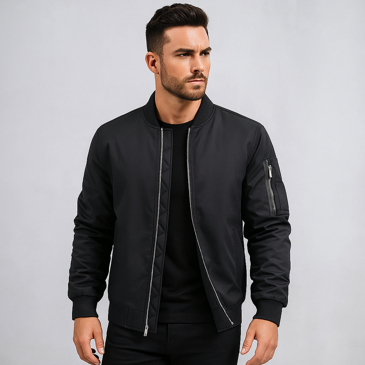 Blouson bombardier élégant pour homme, vêtement d'hiver chaud et confortable, style classique pour le froid.