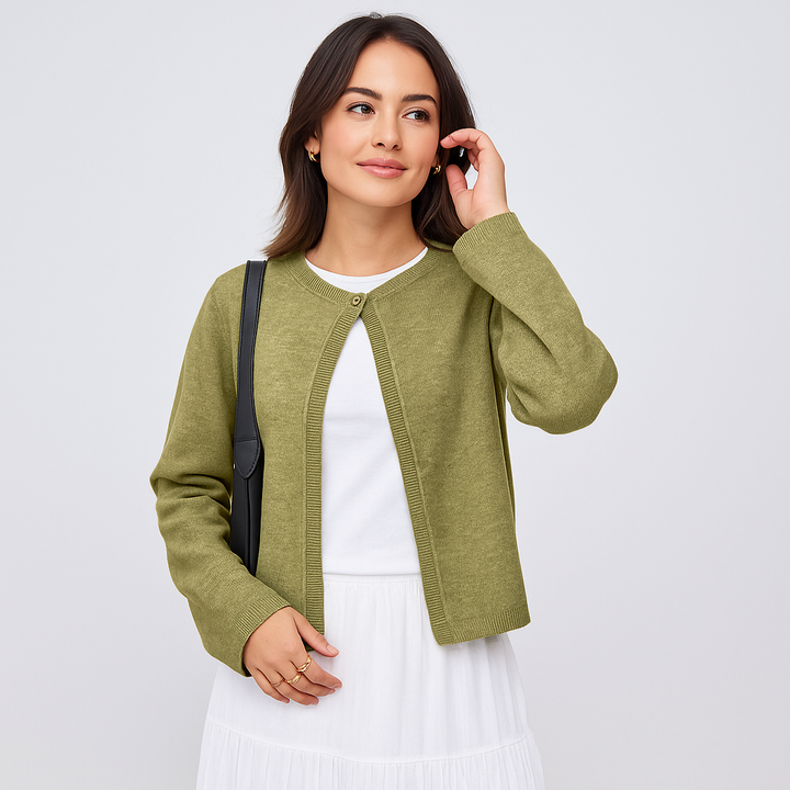 Gilet cardigan femme élégant, manches longues, parfait pour la mode printemps et automne. Chic et confortable.