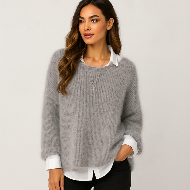 Pull chic décontracté pour femmes, col bateau, doux et confortable. Idéal mode automne-hiver.