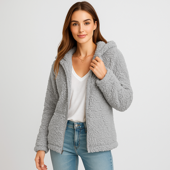 Veste à capuche Yverine pour femme, look urbain moderne. Polaire chaude, polyvalente pour automne/hiver.