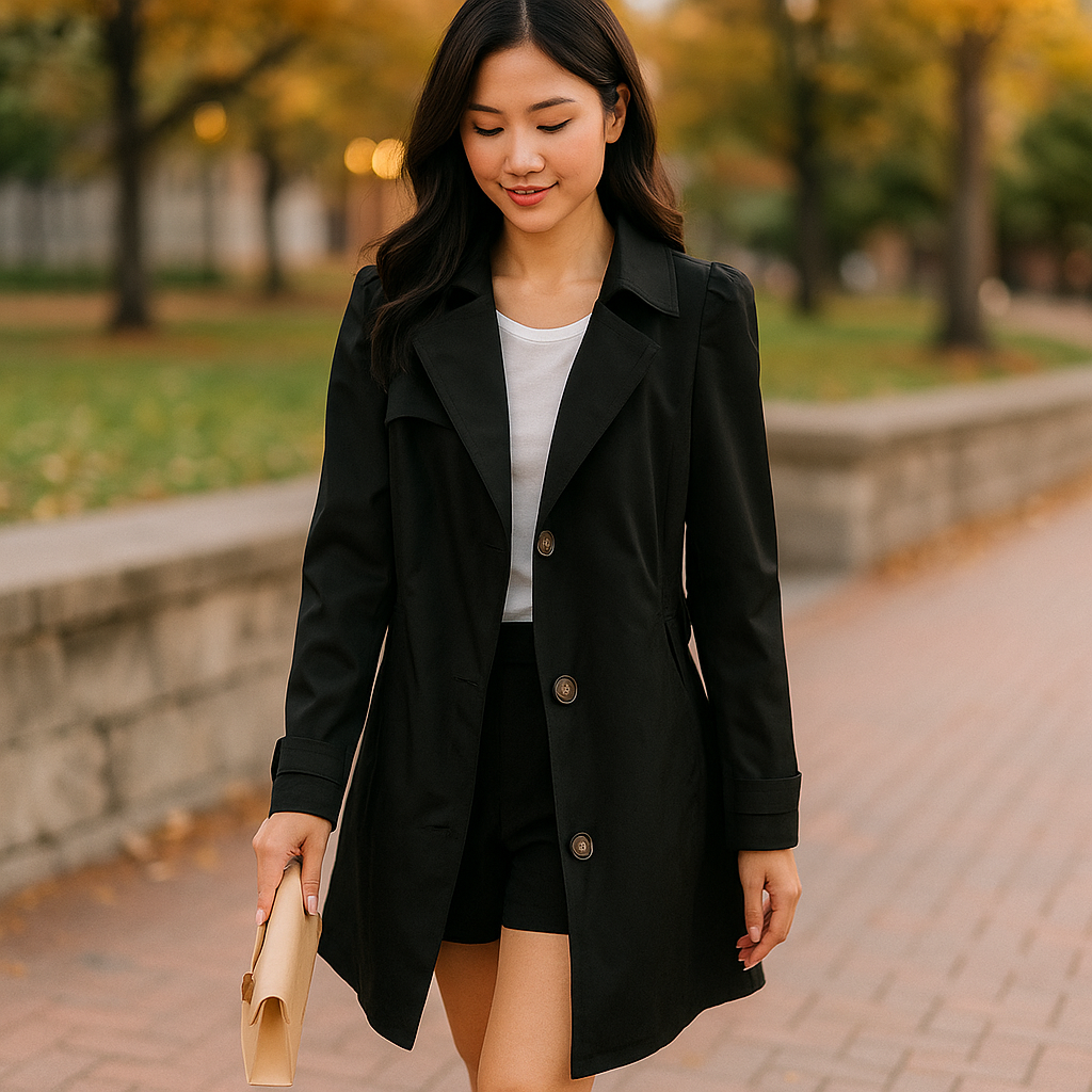 Veste trench-coat élégante pour femmes, indispensable pour le printemps et l'automne.