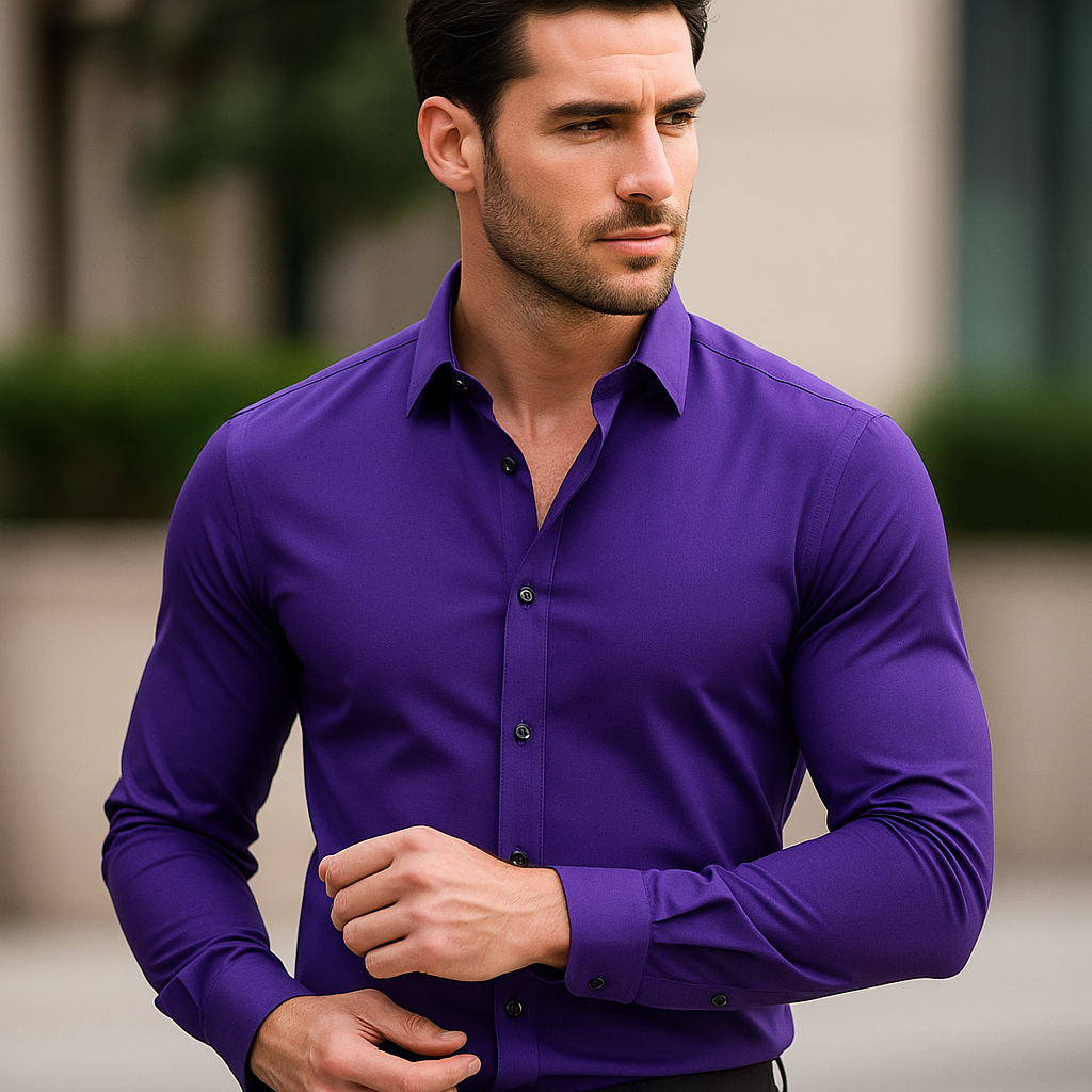 Chemise homme habillée, design épuré, coupe cintrée. Pour un look raffiné et confortable.