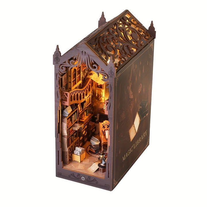 Maison de Livres Magique en bois 3D, puzzle créatif pour adultes et adolescents. Décoration unique.