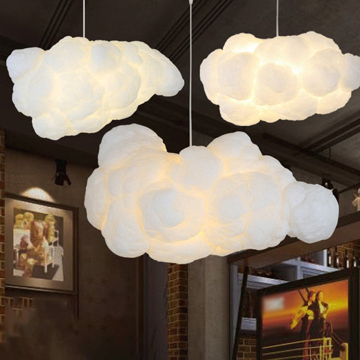 Suspension nuage flottant Sky Lume, éclairage doux et magique pour salon ou chambre, design moderne.